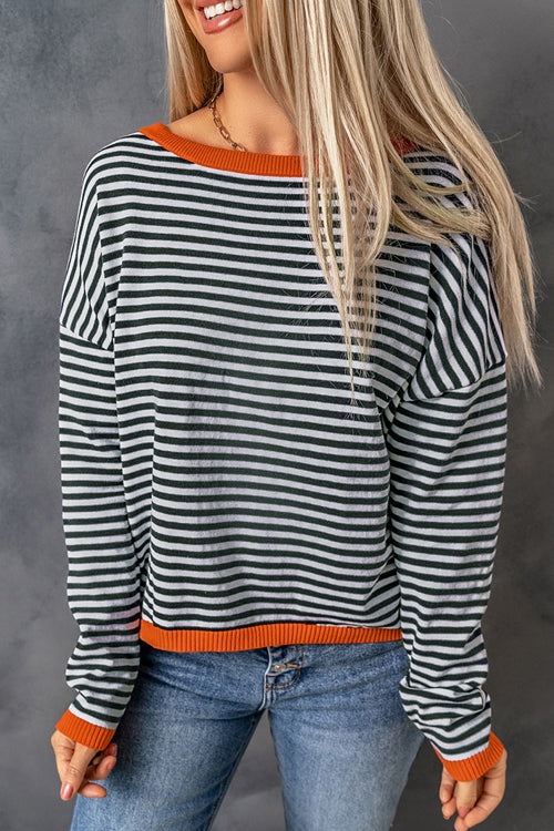 All Around The Way Striped Long Sleeve Top