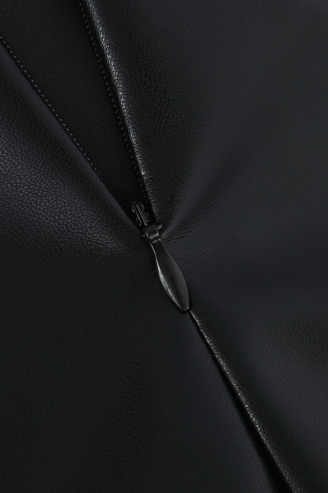 Faux Leather Twist Slit Midi Skirt