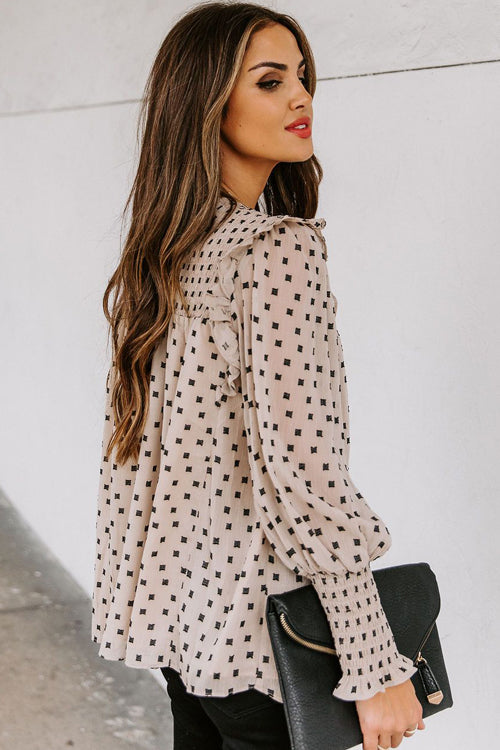 Keeping It Cute Dot Print Long Sleeve Top