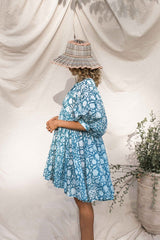 Take Your Joy Printed Babydoll Mini Dress