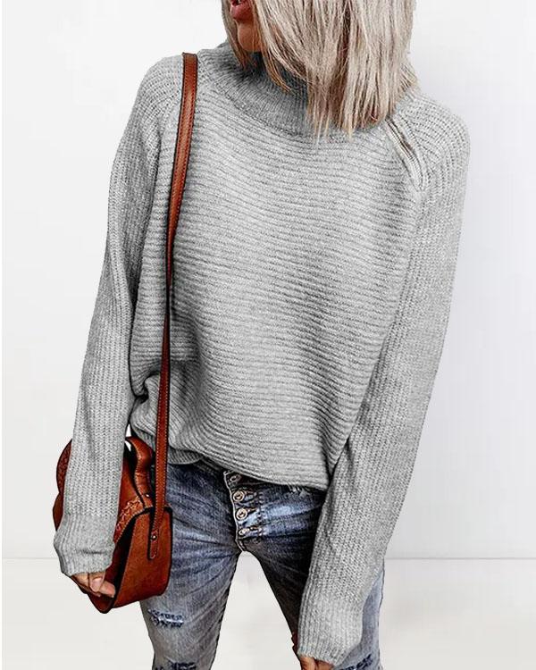 Zipper Shoulder Cozy Sweater