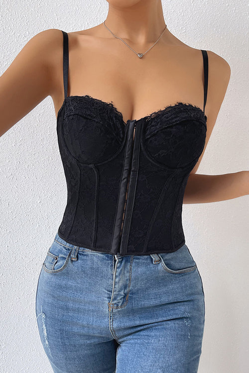 Hold Me Near Lace Backless Bustier Corset Crop Top