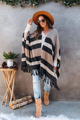 Weekend Chiller Striped Tassel Knit Cardigan