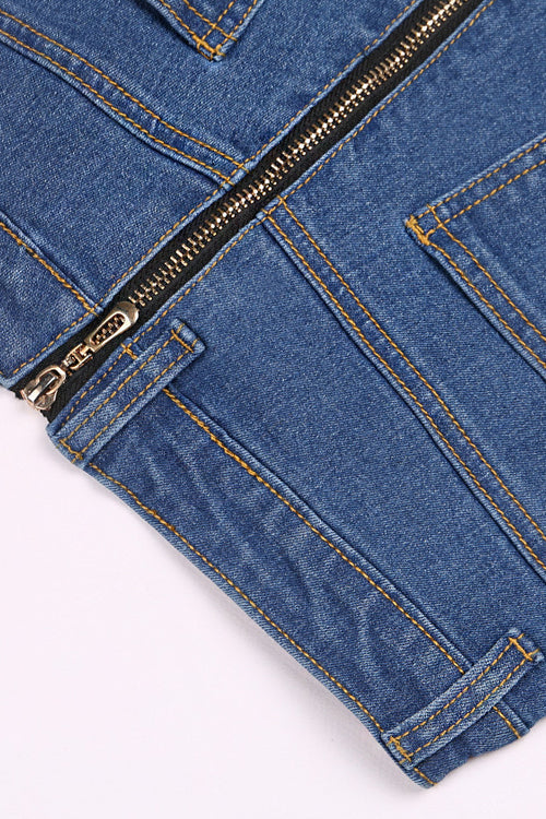 Back-zip Skinny Jeans