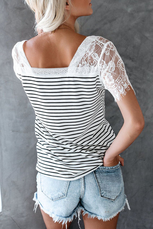 Heart Of Happiness Lace Short Sleeve Top