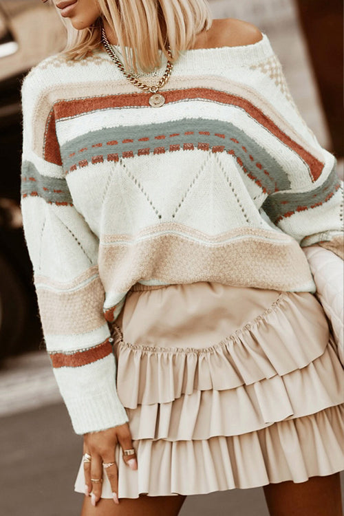 Can't Help But Love Boho Striped Knit Sweater
