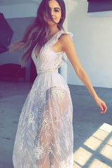 Lace Backless Sparkle Dress
