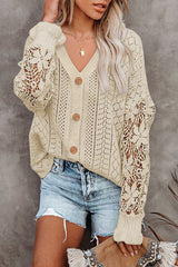 Feeling Your Best Hollow-Out Crochet Sweater Cardigan