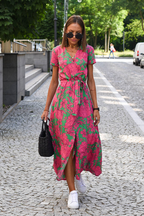 Do What You Love Print High-Slit Maxi Dress