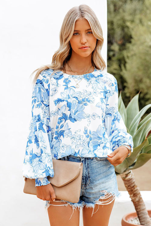 Beauty And A Breeze Print Smocked Top