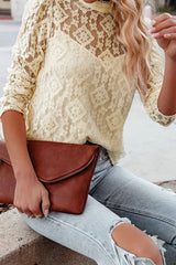 Garden Vibes Lace Long Sleeve Top