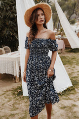 Days Like This Printed Off Shoulder Midi Dress