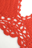 Crochet Knit Halter Cami And Fringe Cover Up Skirt Set