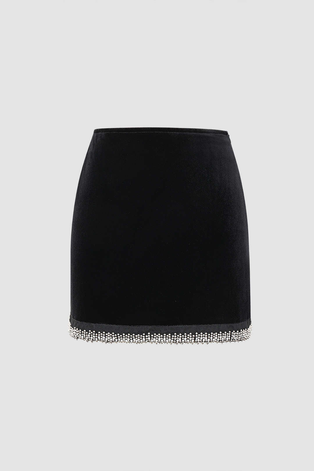 Crystal-embellished Vevlet Mini Skirt