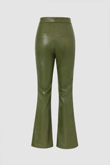 Faux Leather Flared Pants