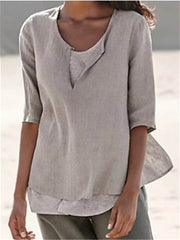 T shirt Solid Colored Round Neck Tops Basic