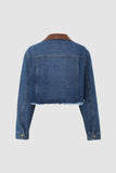 Leather Collar Denim Jacket