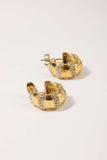Gold Plated Rhinestone Hoop Earrings