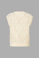 Crew Neck Openwork Knit Vest