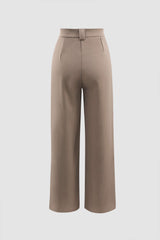 High Waisted Pressed-Crease Suit Pants