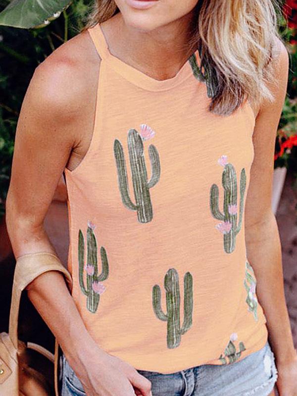 Printed Cute Woman Summer Vests