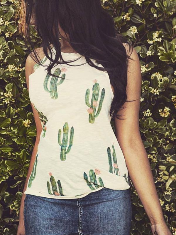 Printed Cute Woman Summer Vests