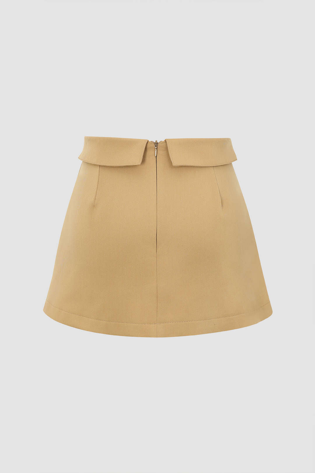 Foldover Waist Pleated Mini Skirt