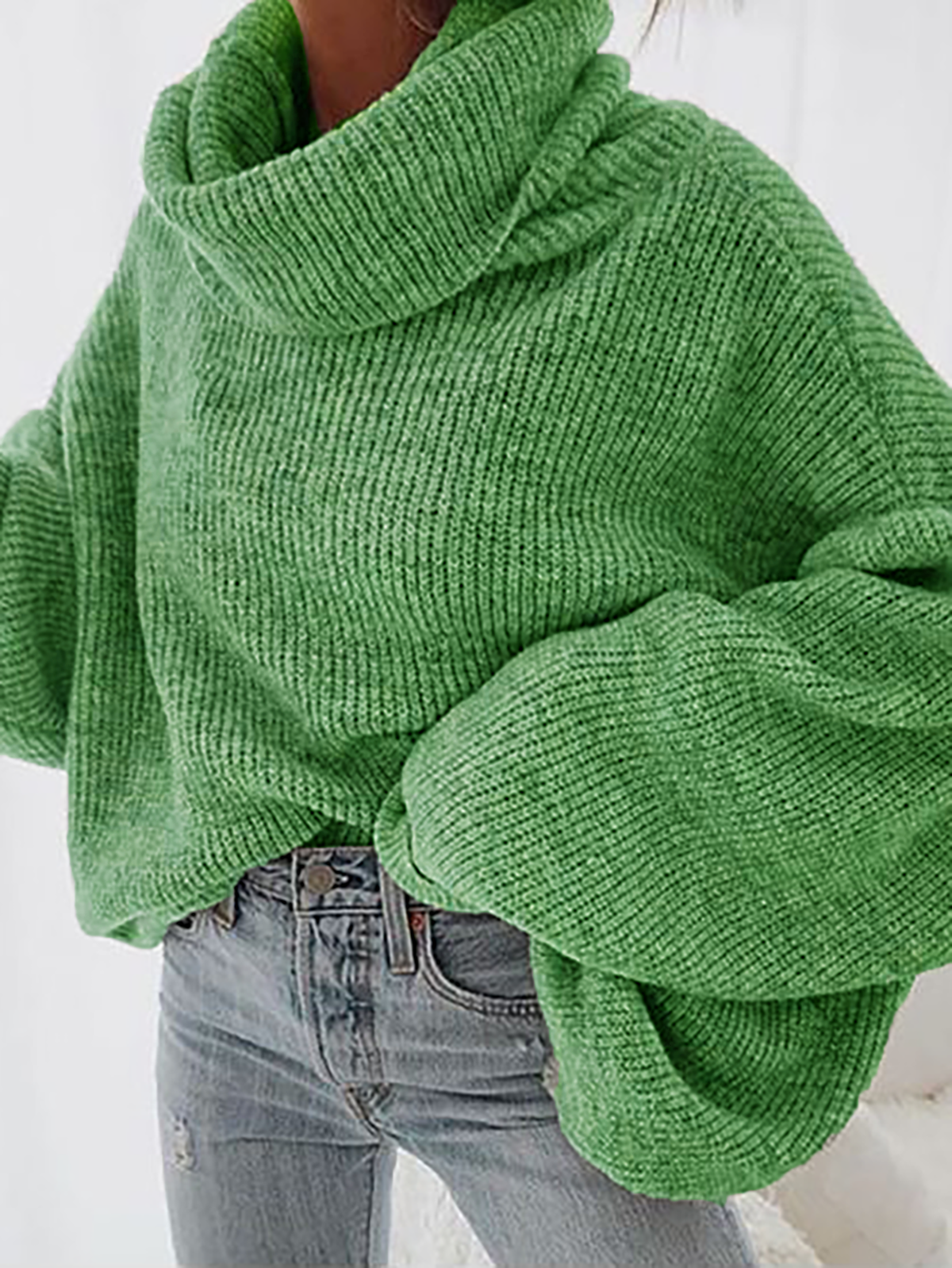 Plus size Casual Plain Loosen Sweater