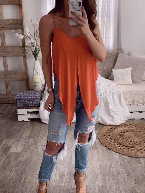 Plus Size Solid color sexy halter top Women vests