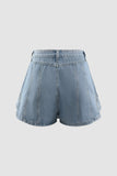 Contrast-Stitch Denim Shorts