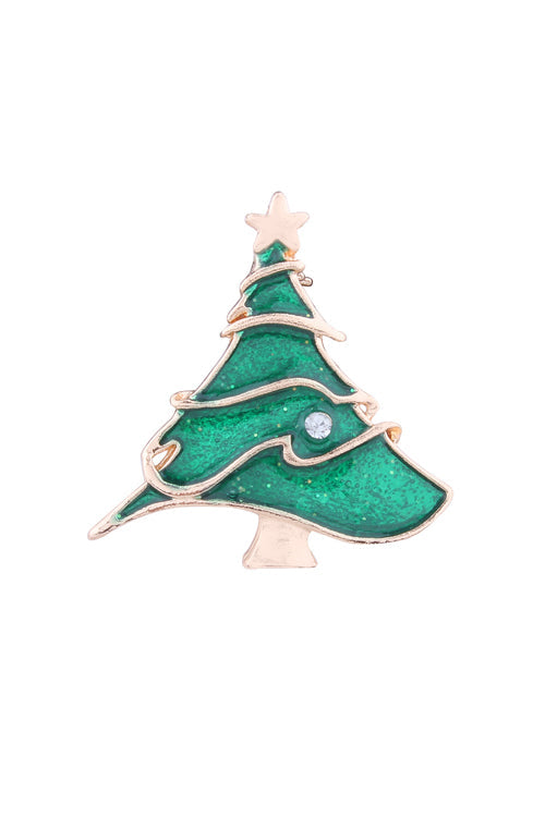 Christmas Tree Triple Brooch