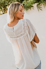 Picture It Lace Swiss Dot Short Sleeve Top