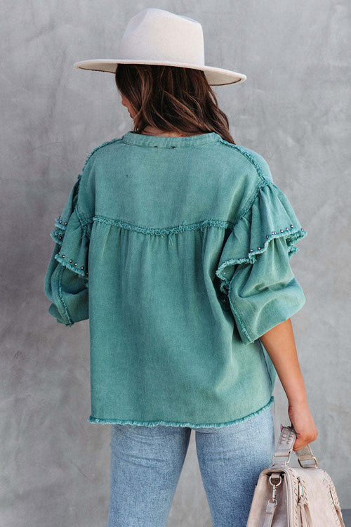 Best Of You Ruffled Rivet Shacket