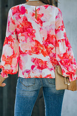 Sweet And Chic Floral Print Smocked Top