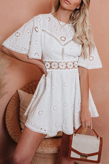 Angel in Disguise White Lace Backless Mini Dress