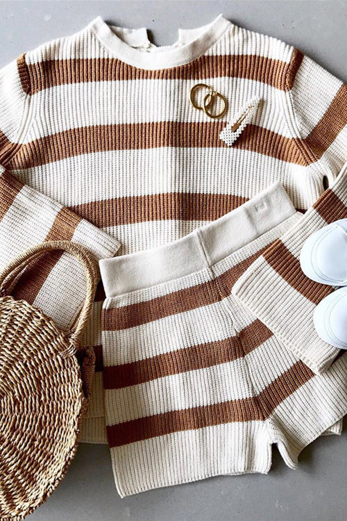 After Sundown Striped Knit Sweater Suit