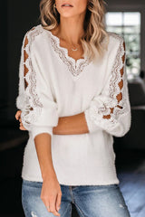 Cozy As Can Be Lace Long Sleeve Sweater