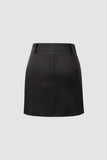 Faux Leather Slit Mini Skirt