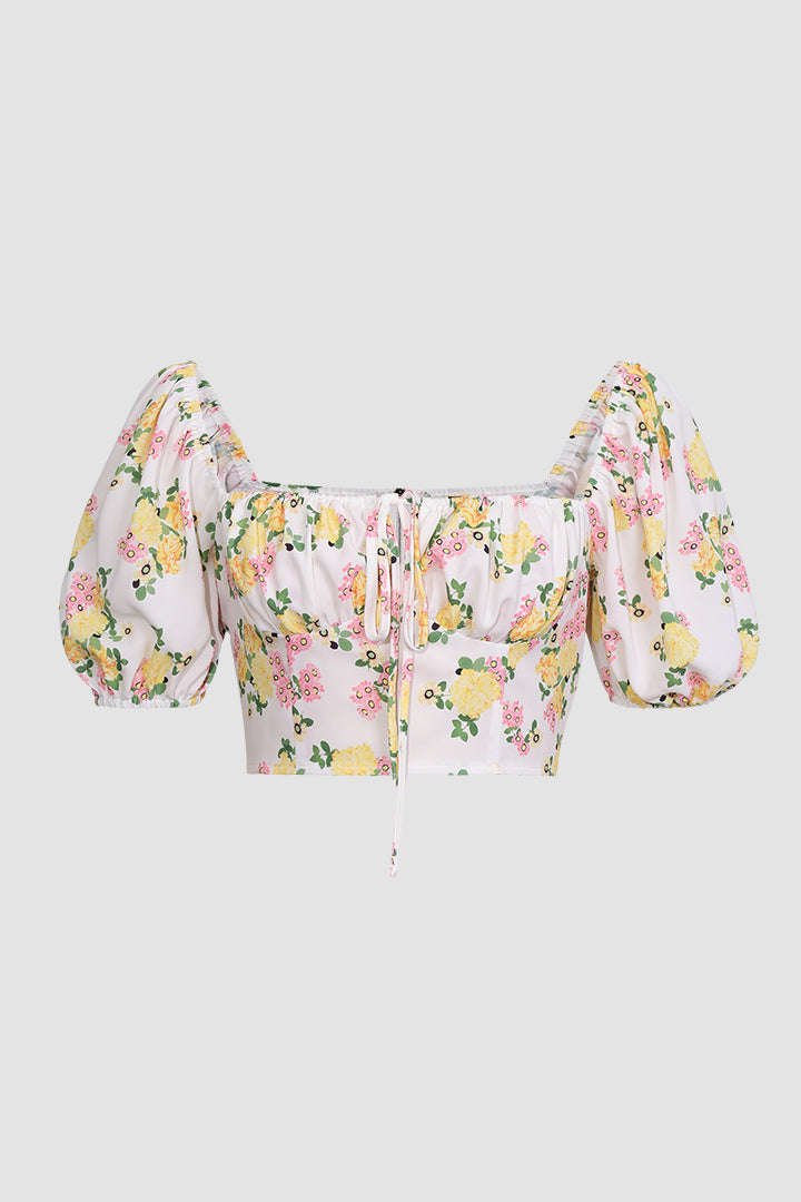 Floral Ruched Bust Top
