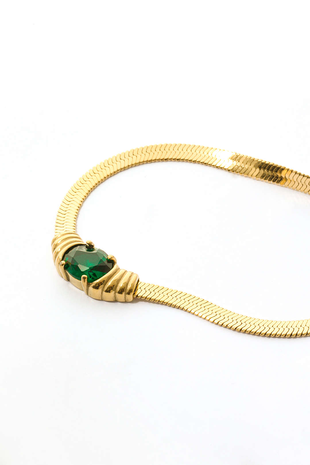 Emerald Snake Chain Necklace