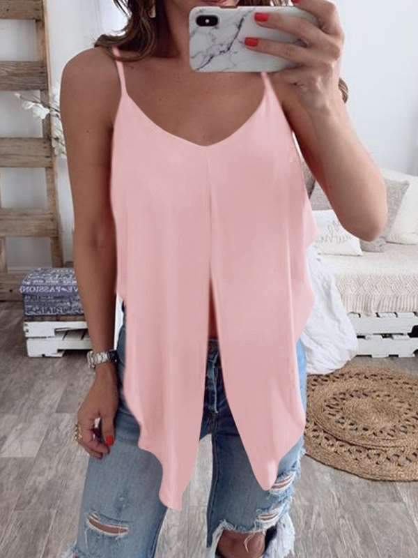 Plus Size Solid color sexy halter top Women vests