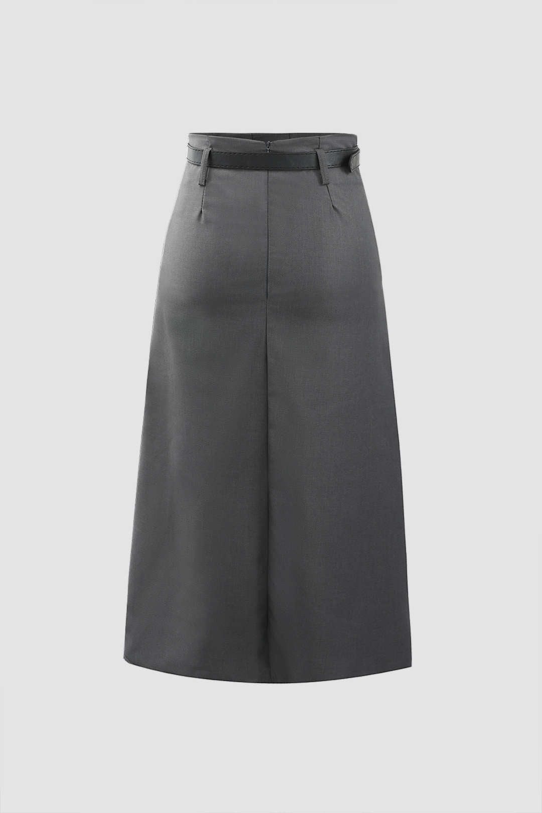 High-Waisted Pleated Skirt With Belt
