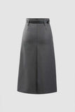 High-Waisted Pleated Skirt With Belt