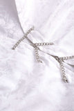 Jacquard Satin Chains Detail Long Sleeve Top