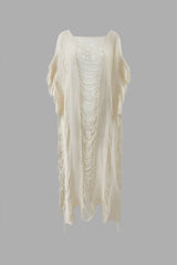 Frayed Knit Cover Up Beach Dress