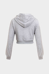 Cropped Zip Through Hoodie