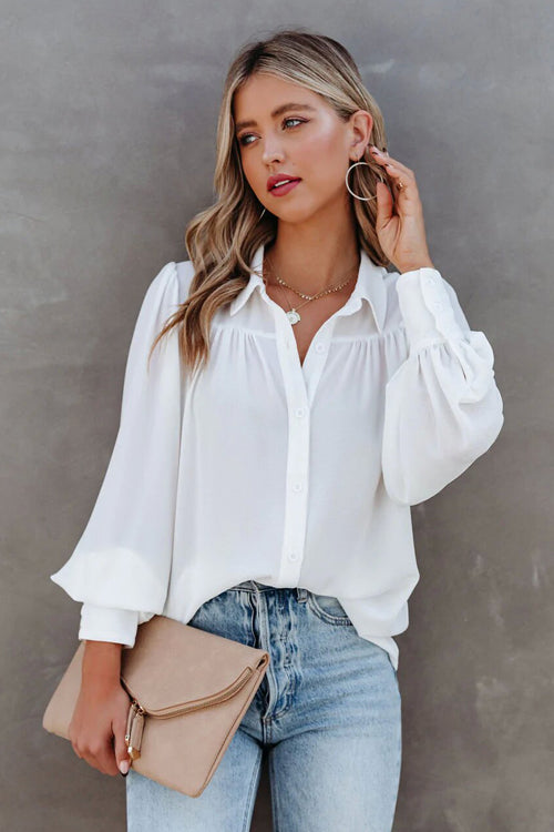 Crush Ready Button Down Long Sleeve Top