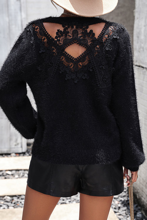 Palette of Autumn Lace Long Sleeve Sweater