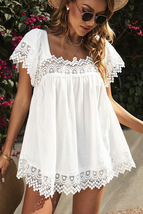 For The Weekend Lace Short Sleeve Top