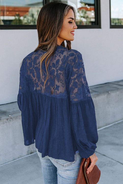 Daydream Lace Embroidery Button Up Top